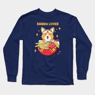 Corgi Ramen Lover Long Sleeve T-Shirt